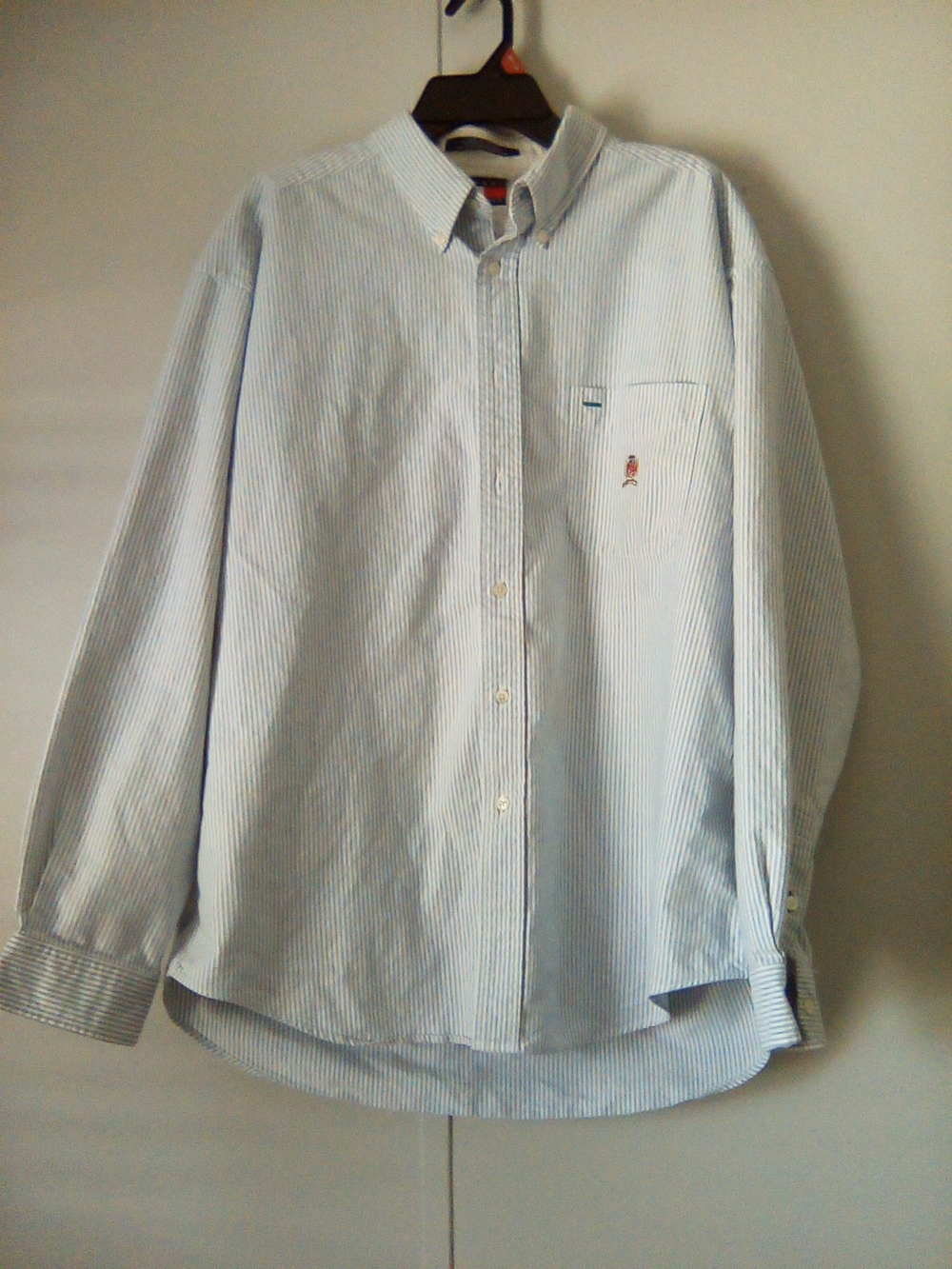 Tommy Hilfiger Blue & White Striped Cotton Button-Down Shirt